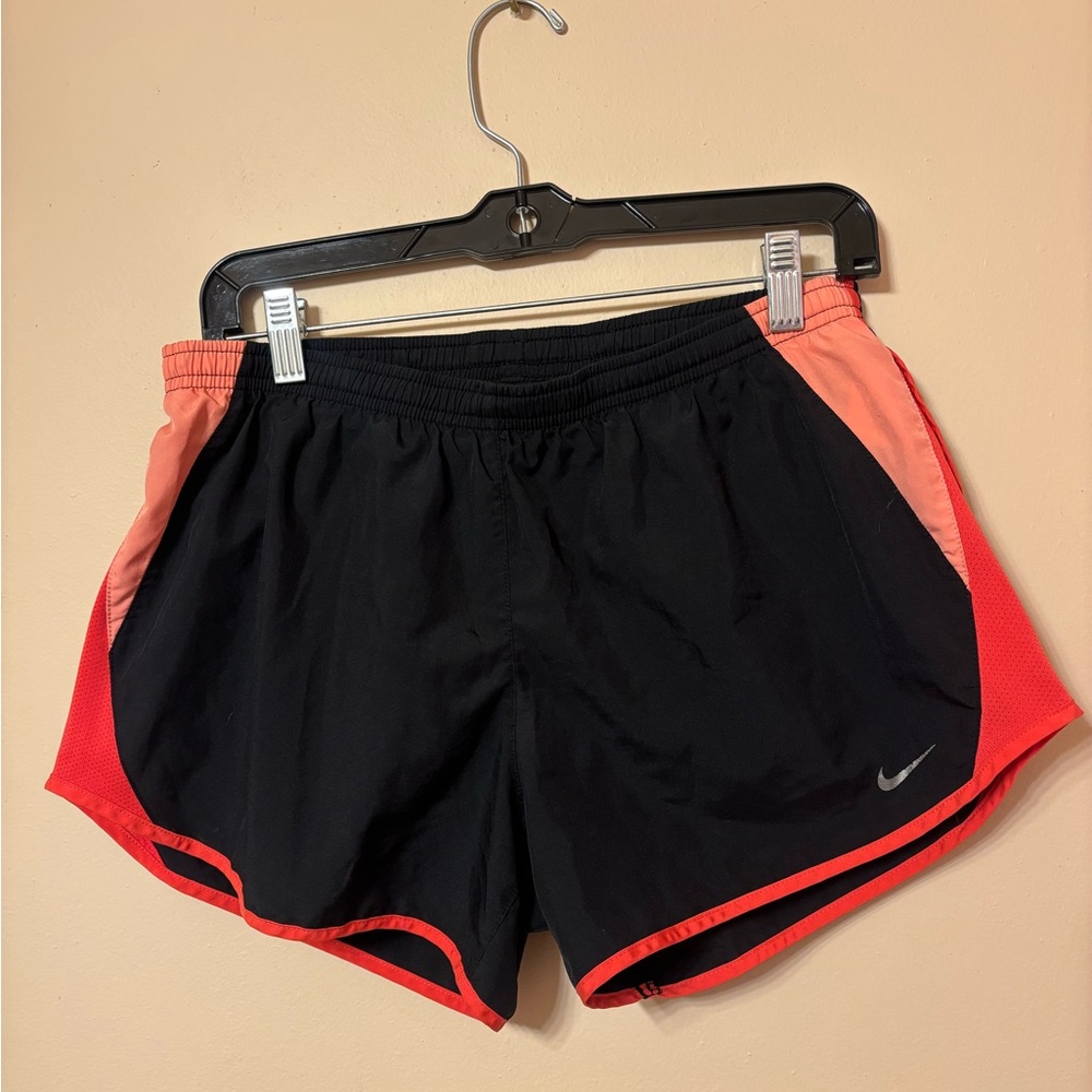 Nike Women's Black and Coral Athletic Shorts
